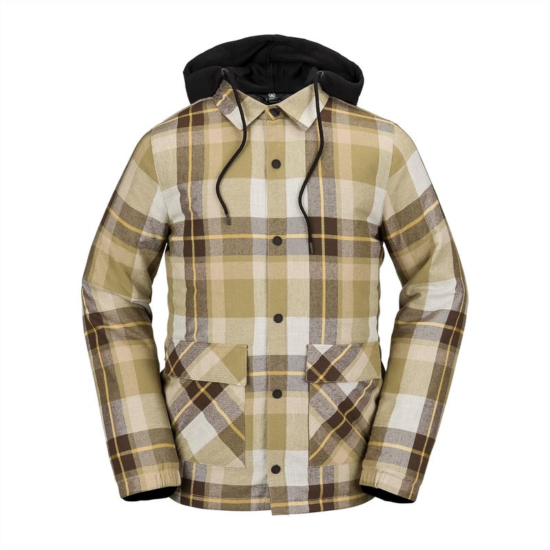 Volcom mens Field Insulated Flannel Hooded Snowboard Shirt Jacket - Image 1